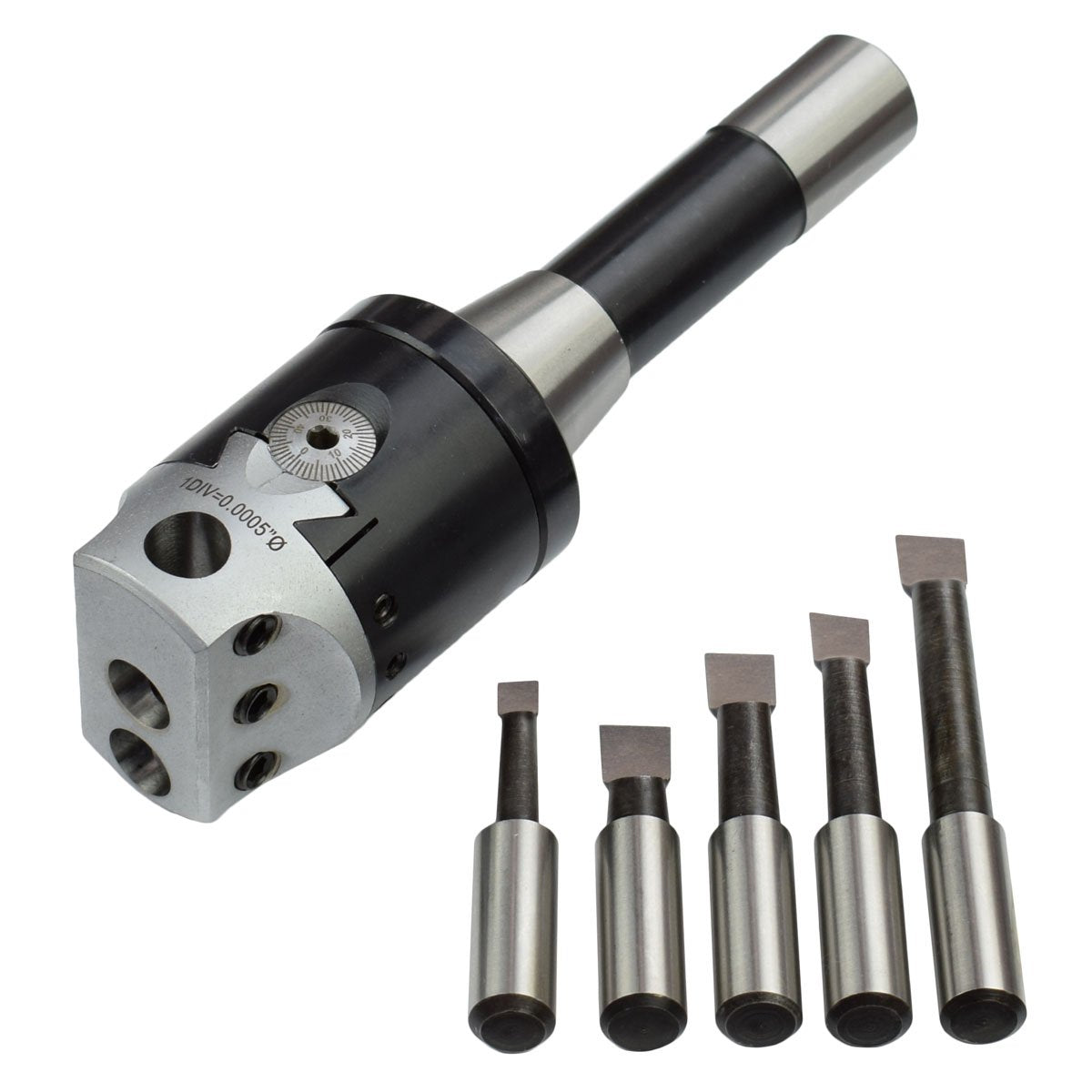 8PC 90° Indexable Carbide Boring Bar Set 20mm Shank - High Speed Steel