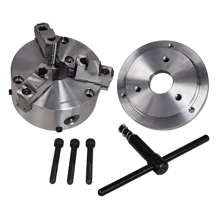 6" Adjustable Ultra Precision 3 Jaw Chuck, D1-4 Mount