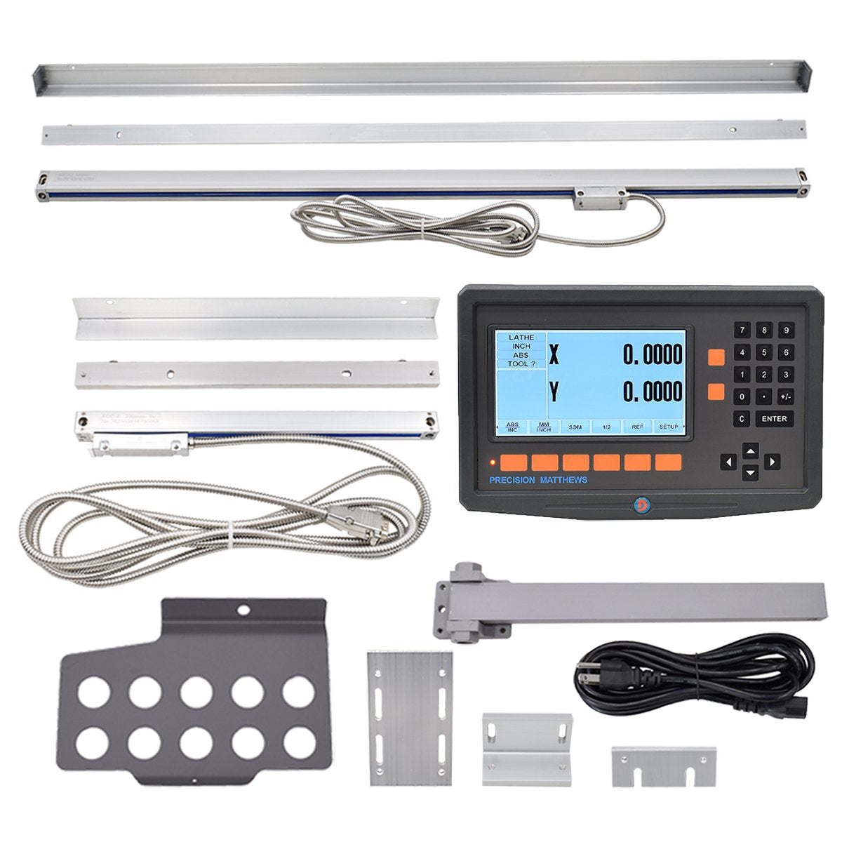 PM 2 Axis Lathe DRO, LCD Display, 8x35 (.0001 Hi Res Cross Scale ...