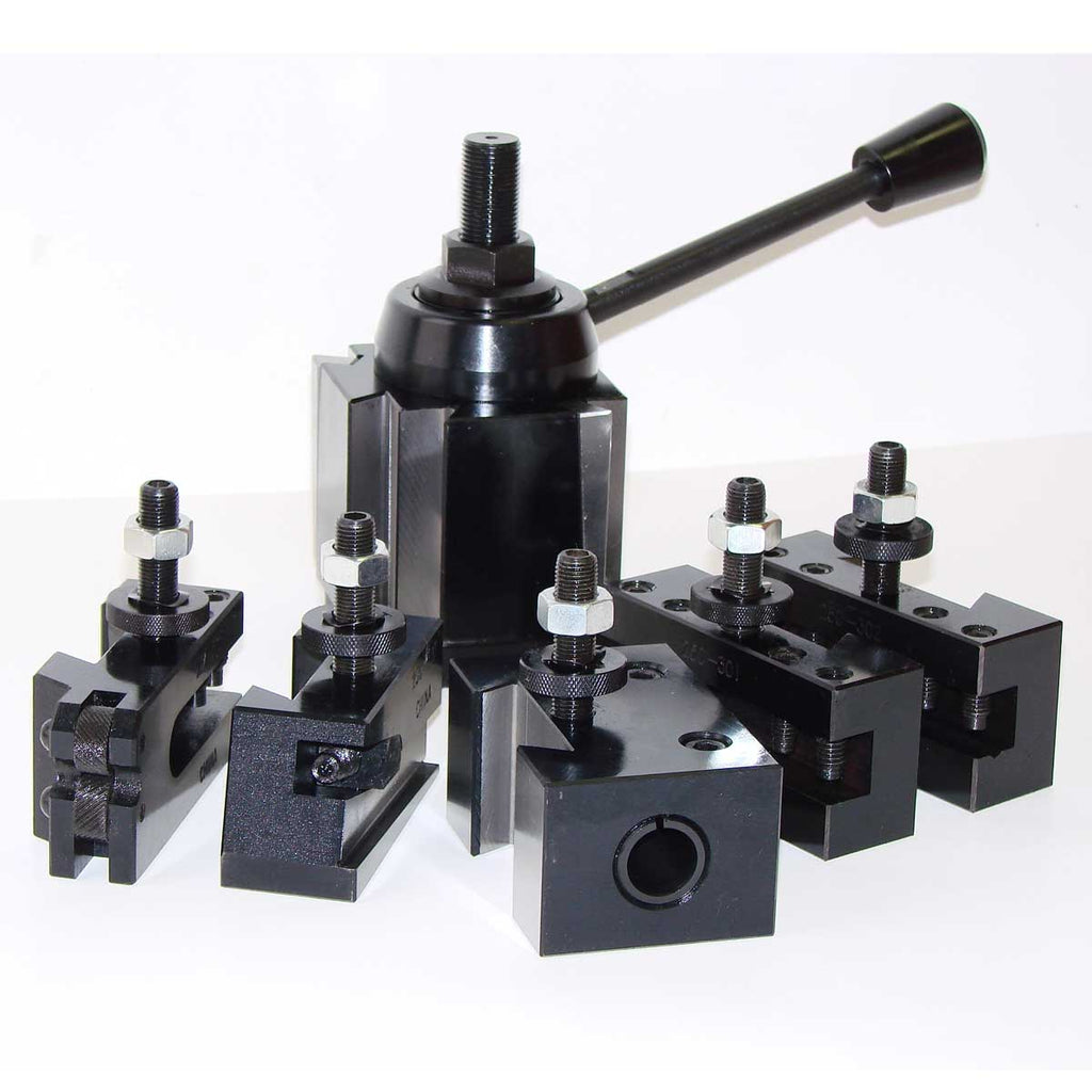 Quick Change Tool Post Set With 6 Holders For 6-12" Mini Lathe Swing – 45# Steel